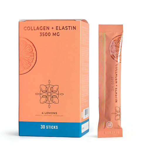 4Lemons Collagen + Elastin 3500 / Морской коллаген с эластином и экстрактом грейпфрута, 30 стиков 4Lemons Collagen + Elastin 3500 / Морской коллаген с эластином и экстрактом грейпфрута, 30 стиков