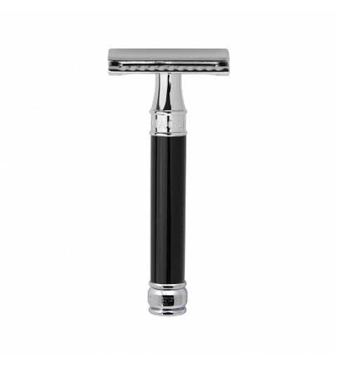 Т-образный станок Edwin Jagger DE86BL, черная смола, хром Т-образный станок Edwin Jagger DE86BL, черная смола, хром