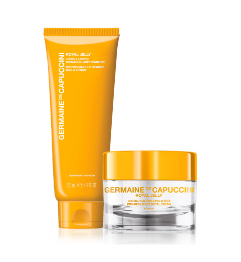 Germaine de Capuccini Набор Royal Moments: Royal Jelly Молочко-лосьон + Royal Jelly Экстрим-крем для сухой и очень сухой кожи, 125 мл+50 мл Germaine de Capuccini Набор Royal Moments: Royal Jelly Молочко-лосьон + Royal Jelly Экстрим-крем для сухой и очень сухой кожи, 125 мл+50 мл