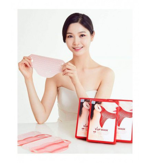 Lamucha V-UP Mask Strong Lifting Chin & Neck / Лифтинг-маска для овала лица и шеи, 3 шт.