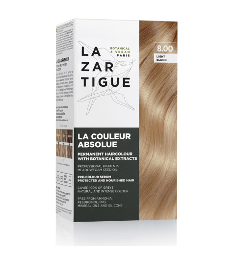 Lazartigue Couleur Absolue - Light Blond 8.00 / Краска для волос перманентная безаммиачная - Светлый блондин 8.00, набор Lazartigue Couleur Absolue - Light Blond 8.00 / Краска для волос перманентная безаммиачная - Светлый блондин 8.00, набор