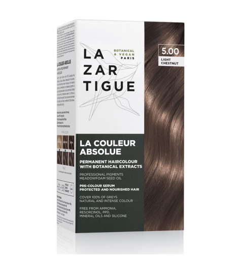 Lazartigue Couleur Absolue - Light Chestnut 5.00 / Краска для волос перманентная безаммиачная - Светлый каштан 5.00 , набор Lazartigue Couleur Absolue - Light Chestnut 5.00 / Краска для волос перманентная безаммиачная - Светлый каштан 5.00 , набор
