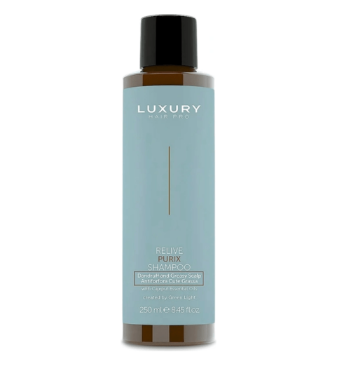 Luxury Hair Pro Relive Purix Dandruff And Greasy Scalp Shampoo / Шампунь против перхоти для жирной кожи головы, 250 мл Luxury Hair Pro Relive Purix Dandruff And Greasy Scalp Shampoo / Шампунь против перхоти для жирной кожи головы, 250 мл