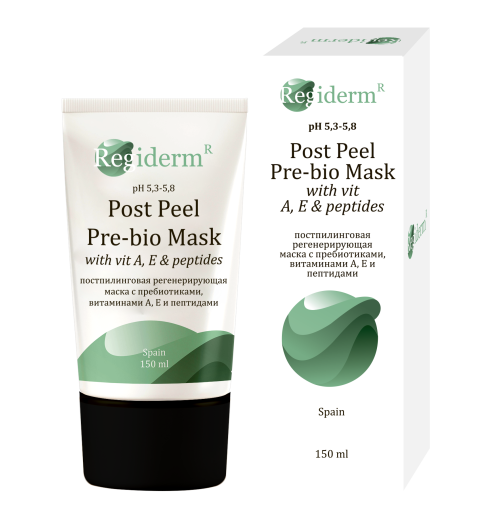 Regiderm Post Peel Pre-Bio Mask With Vit A, E & Peptides / Постпилинговая, регенерирующая маска Режидерм, 150 мл Regiderm Post Peel Pre-Bio Mask With Vit A, E & Peptides / Постпилинговая, регенерирующая маска Режидерм, 150 мл