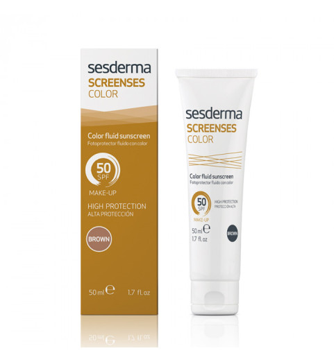 Sesderma Screenses Color Fluid Sunscreen SPF 50 Brown / Средство солнцезащитное тональное SPF 50 (Темный тон), 50 мл Sesderma Screenses Color Fluid Sunscreen SPF 50 Brown / Средство солнцезащитное тональное SPF 50 (Темный тон), 50 мл