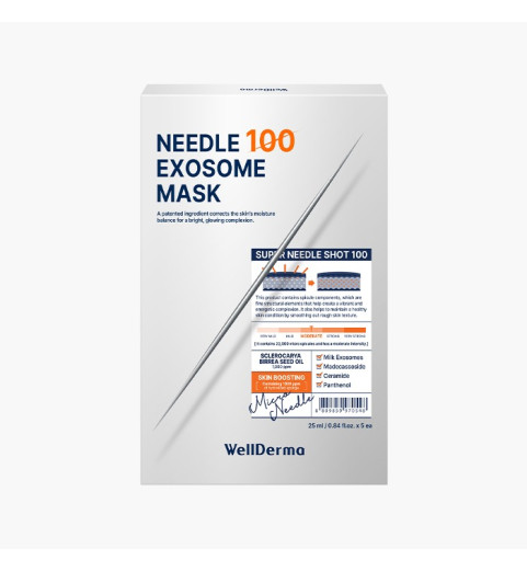 Wellderma Needle 100 Exosome Mask / Маска с экзосомами и микроиглами-спикулами, 5*25 мл Wellderma Needle 100 Exosome Mask / Маска с экзосомами и микроиглами-спикулами, 5*25 мл