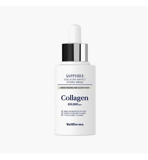 WellDerma Sapphire Collagen Impact Hydro Serum / Увлажняющая и омолаживающая сыворотка с коллагеном, 50 мл WellDerma Sapphire Collagen Impact Hydro Serum / Увлажняющая и омолаживающая сыворотка с коллагеном, 50 мл